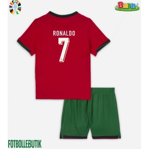 Portugal Cristiano Ronaldo #7 Hemmaställ Barn EM 2024 Kortärmad (+ Korta byxor)